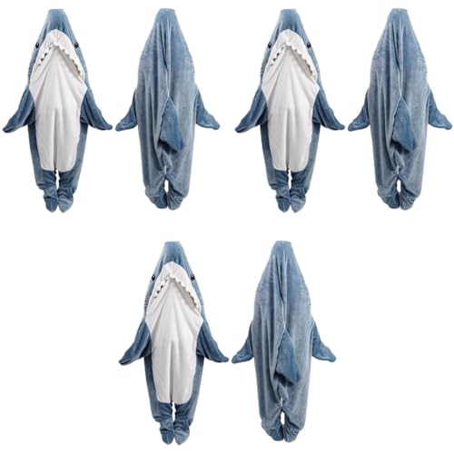 PALAY® Shark Blanket Pajamas for Women Men Adult Warm Fleece Soft Plush Wearable Hoodie Onesie Sleeping Bag Party Halloween Costumes L Suit for 155-168cm Height 40-57 kg 3 PCS PALAY® Shark Blanket Pajamas for Women Men Adult Warm Fleece Soft Plush Wearable Hoodie Onesie Sleeping Bag Party Halloween Costumes L Suit for 155-168cm Height 40-57 kg 3 PCS
